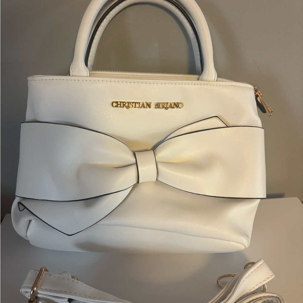 Christian Siriano Cream Bow Satchel